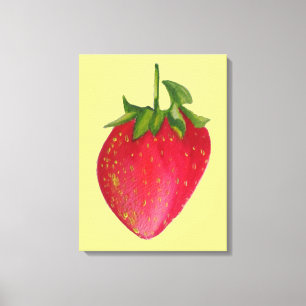 Juicy Strawberry watercolour macro fruit pop art Canvas Print