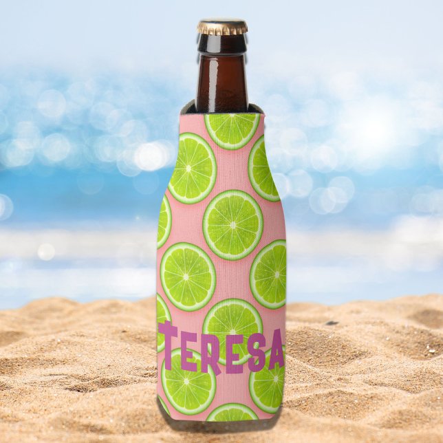 Juicy Summer Limes Fun Personalised   Can Cooler (Creator Uploaded)