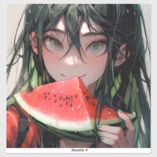Juicy Summer Watermelon Anime Girl