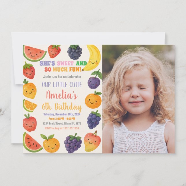 Juicy Tropical Birthday Invitation (Front)