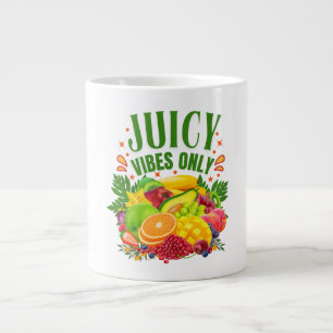 Juicy Vibes Only: Fresh Fruit & Healthy Life Large Coffee Mug