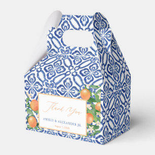 Juicy Watercolor Citrus Oranges Vintage Blue White Favour Box