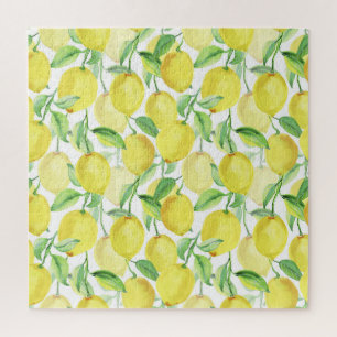 Juicy Watercolor: Vibrant Lemon Painting Jigsaw Puzzle
