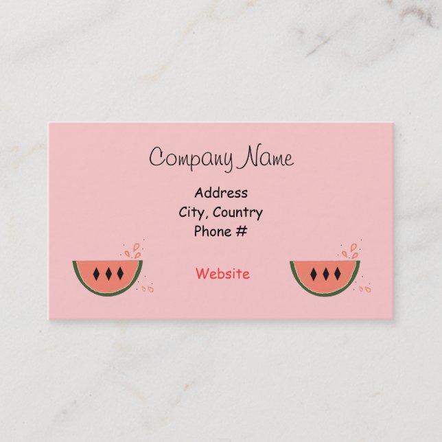 Juicy Watermelon Business Card (Front)
