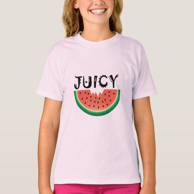 Juicy Watermelon - Girls' Basic T-Shirt (Front)