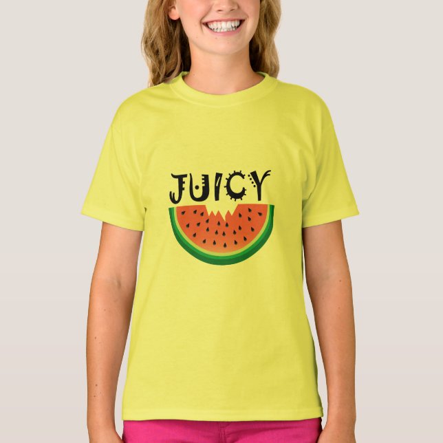 Juicy Watermelon - Girls' Basic T-Shirt (Front)