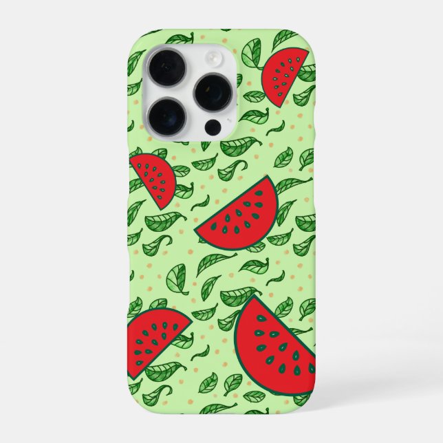 Juicy Watermelon & Leaf iPhone Case (Back)