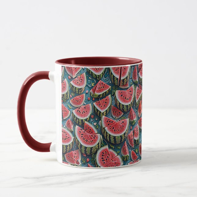 Juicy Watermelon Pattern Design 1 Mug (Left)