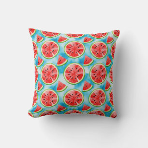 Juicy WATERMELON pattern in watercolor pattern Cushion