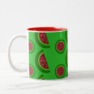 Juicy Watermelon Rind Green Summer  Two-Tone Coffee Mug