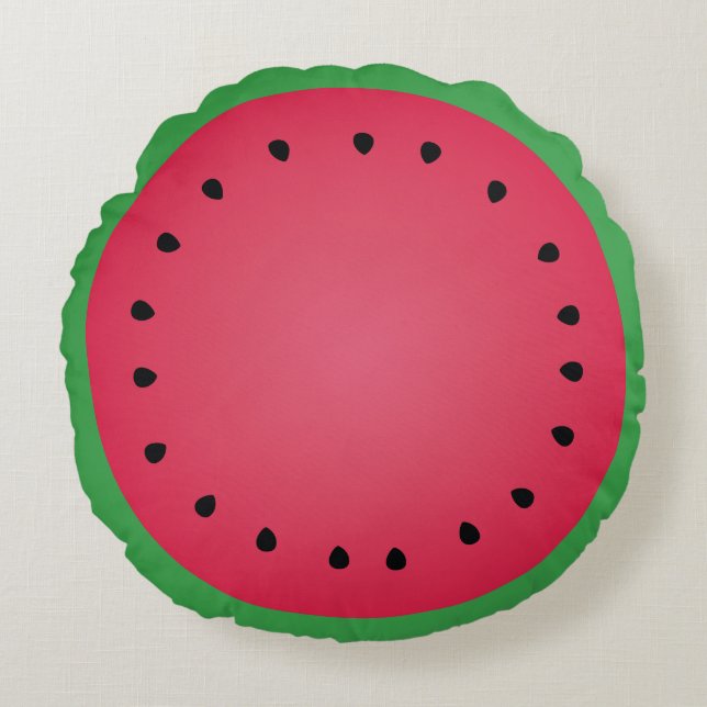 Juicy Watermelon Slice Funny Foodie Round Cushion (Front)