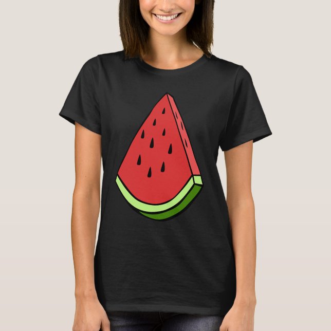 Juicy Watermelon Slice Wedge Graphic Halloween Cos T-Shirt (Front)