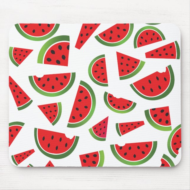 Juicy Watermelon Slices Fruit Pattern Mouse Mat (Front)