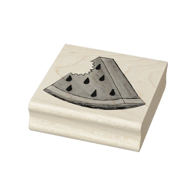 Juicy Watermelon Wedge Slice Green Rind Seed Fruit Rubber Stamp (Stamp)