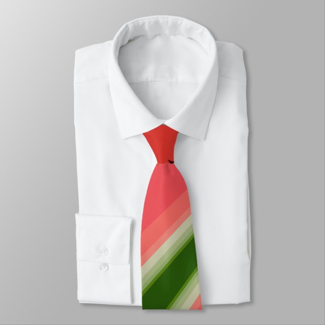 Juicy Watermelon With Seeds Colours Pattern Tie (Tied)