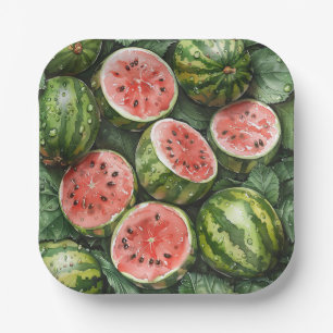 Juicy Watermelons Paper Plates
