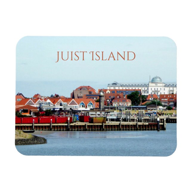 Juist City and Harbour, Juist Island, East Frisia Magnet (Horizontal)