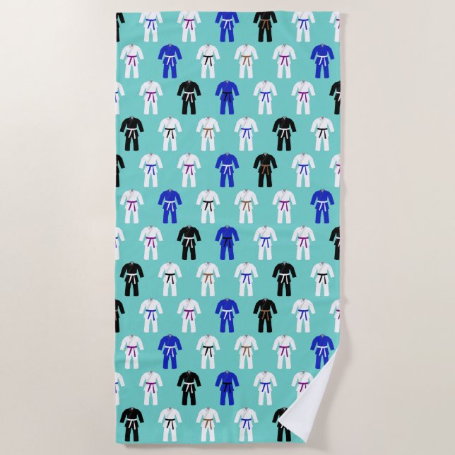 Jujitsu Jiu Jitsu BJJ Personalised Beach Towel (Front)