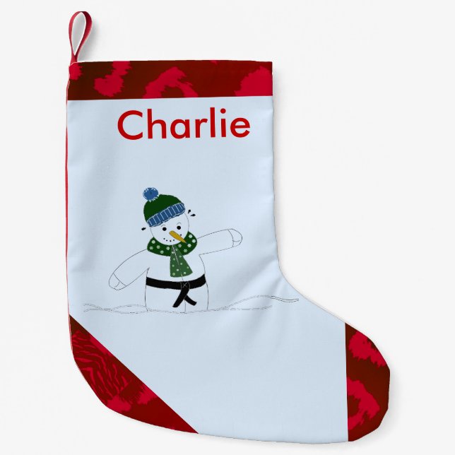 Jujitsu Snowman Small Christmas Stocking (Front)