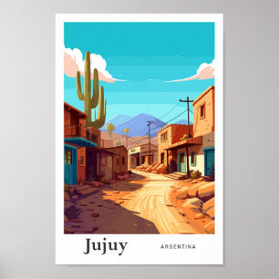 Jujuy Argentina Travel Vintage Illustration Poster
