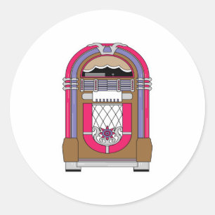 juke box classic round sticker