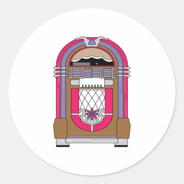 juke box classic round sticker (Front)
