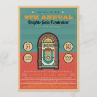 Juke Box Sock Hop Party Invitation Flyer