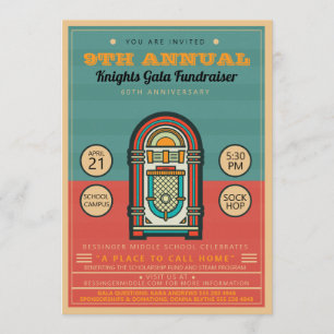 Juke Box Sock Hop Party Invitation Flyer