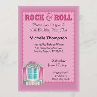 Jukebox Birthday Invitations