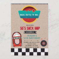 Jukebox birthday party invitation