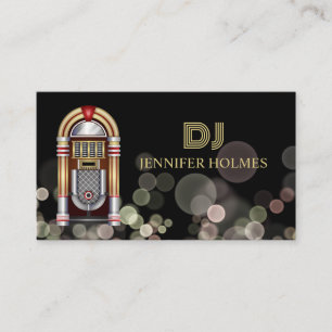 Jukebox Bokeh Light DJ Black Business C Business Card