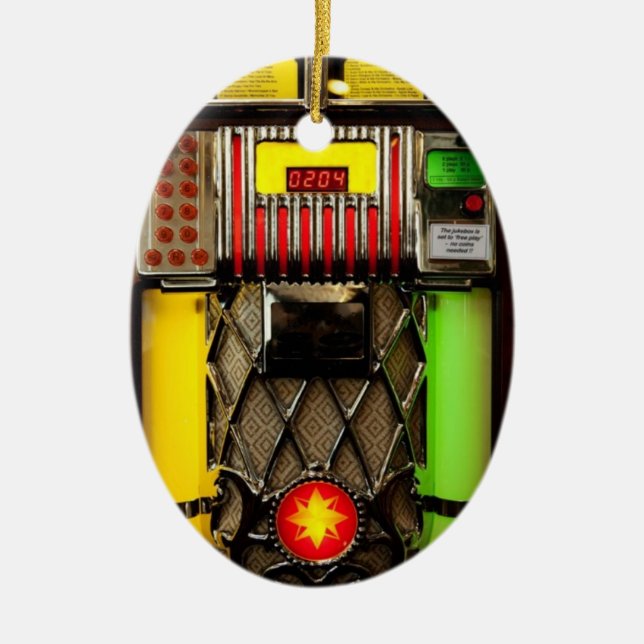 Jukebox Ceramic Tree Decoration (Front)