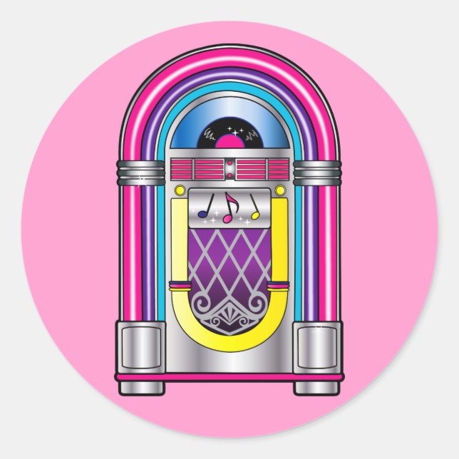 Jukebox Classic Round Sticker (Front)