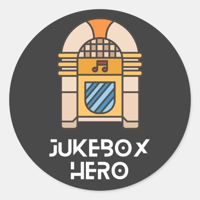 Jukebox hero classic round sticker (Front)