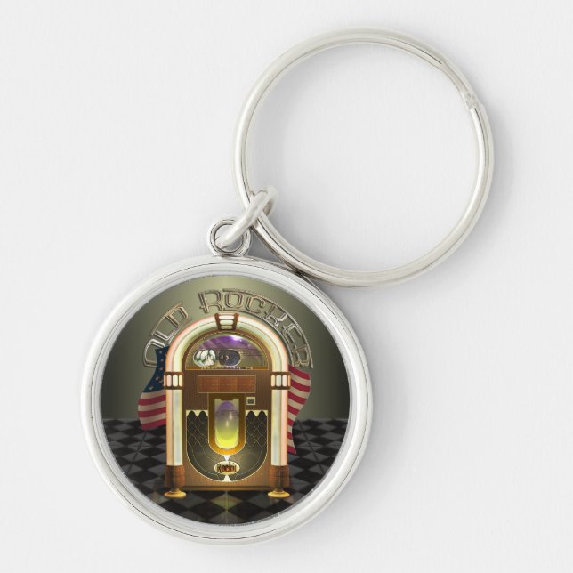 Jukebox Old Rocker Premium Keychains (Front)