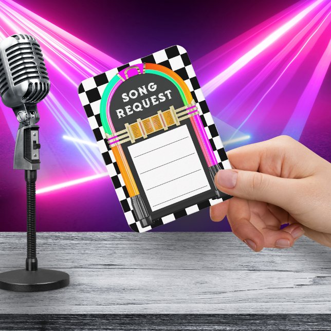 Jukebox Retro Chequerboard Party Song Request Enclosure Card (Jukebox Retro Checkerboard Party Song Request Enclosure Card
)