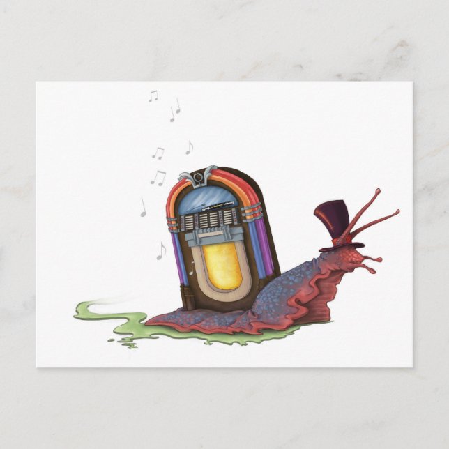 Jukebox Snail Postcard (Front)