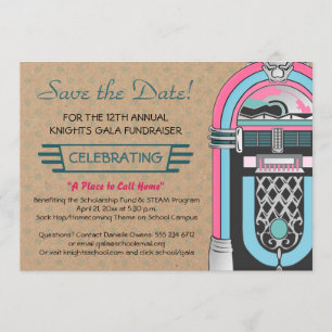 Jukebox Sock Hop Party Invitation
