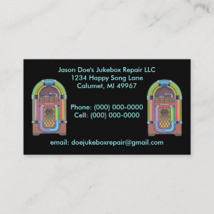 Jukeboxes Jukebox ~ Retro Style Business Card