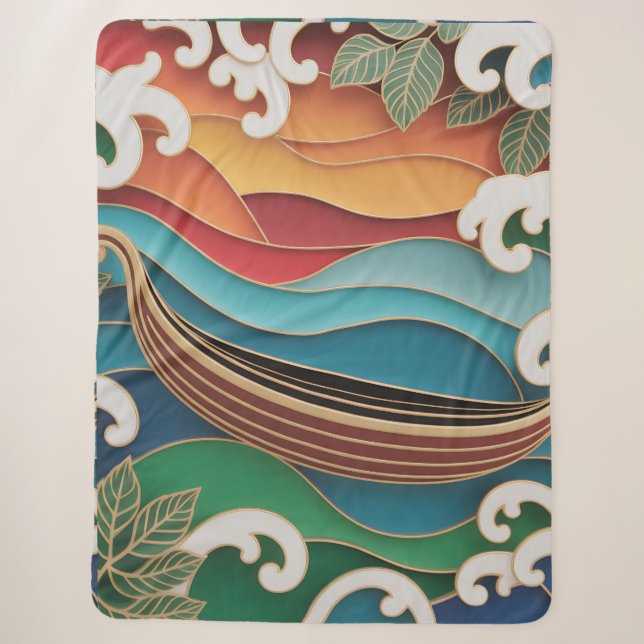 Jukung Hull Relief Sherpa Blanket (Front)