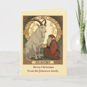 Julbocken And Jultomten Scandinavian Style Card