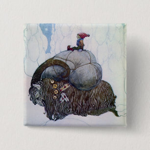 Julbocken Riding Yule Goat 15 Cm Square Badge