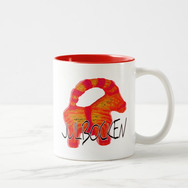 Julbocken the Swedish Yule Goat Gifts Two-Tone Coffee Mug (Right)