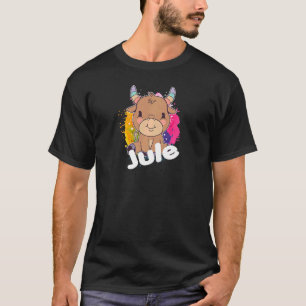 JULE Beautiful girl name with adorable little Cow T-Shirt