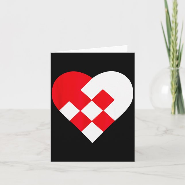 Julehjerte Danish Pleated Christmas Hearts  Card (Front)