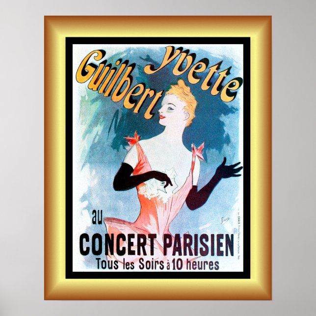 Jules Cheret ~ Art Nouveau ~ Yvette Guilbert ~  Poster (Front)