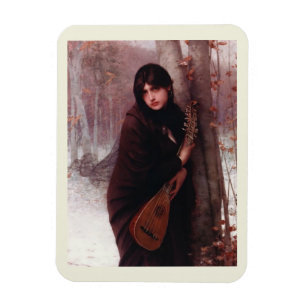 Jules Joseph Lefebvre, Girl with a Mandolin Art Magnet
