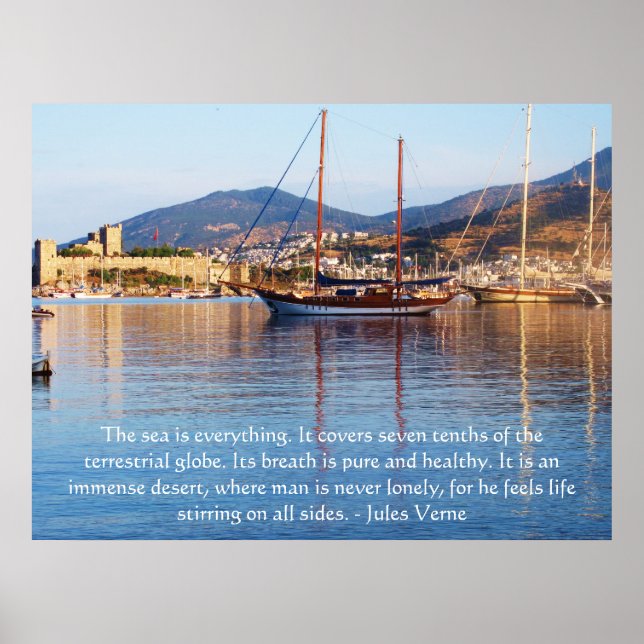 Jules Verne QUOTE about the ocean POSTER (Front)