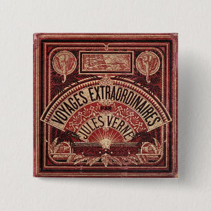 Jules Verne's "VOYAGES EXTRAORDINAIRES" 15 Cm Square Badge