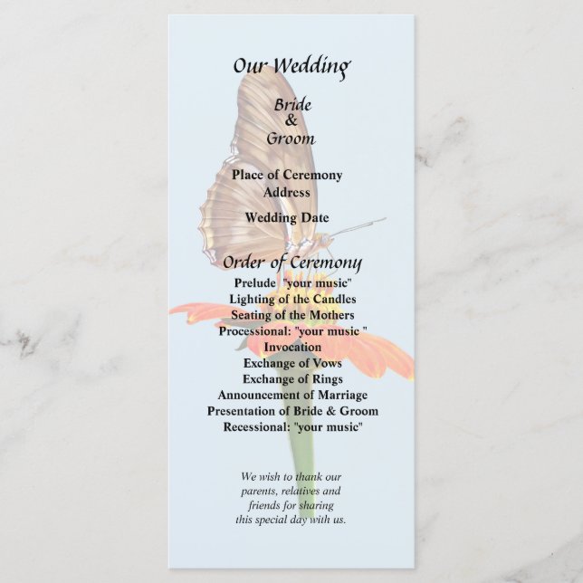 Julia Butterfly on Zinnia II Programme (Front)